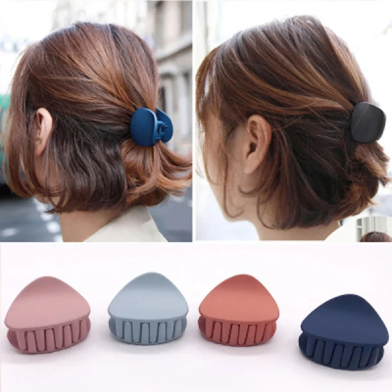 1PC 2020 Korean Fashion Design Women Hair Claw Solid Color Hair Crab Retro Square Scrub Hair Clips Small Size