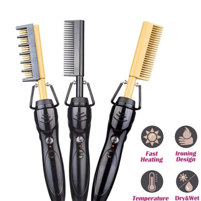 Electric Heating Hot Comb Hair Straightener