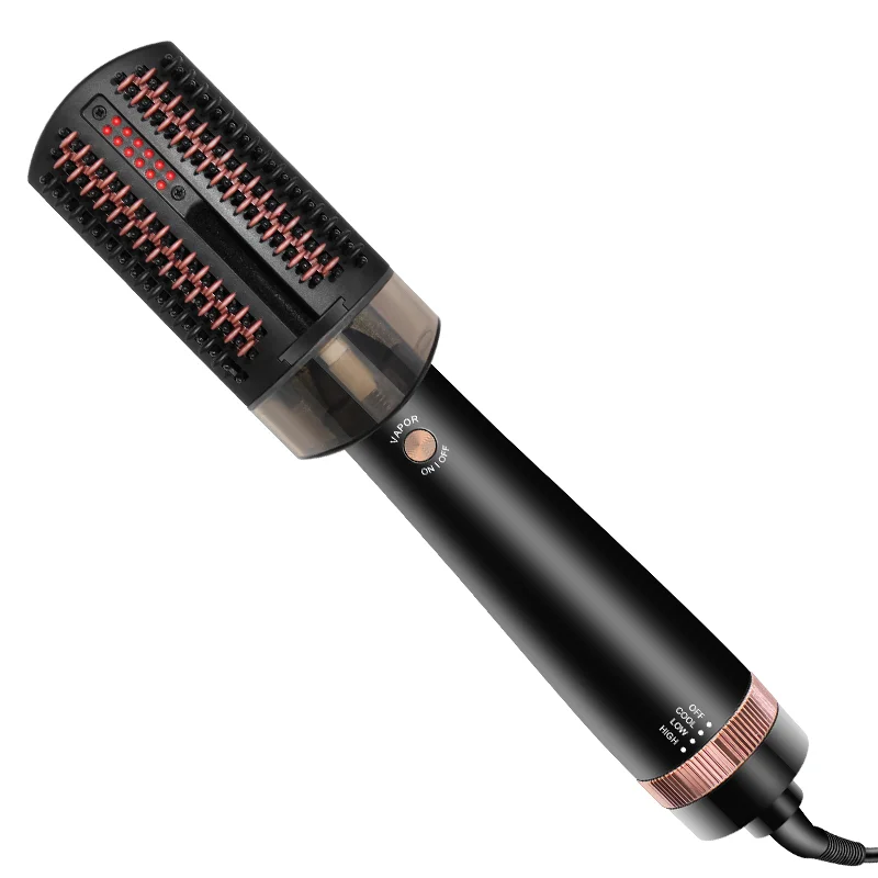 Newest steam Hot-air Brush Cool-air Comb Hair Dryer Blow Hair Curling Iron Rotating straightener Pro 2 In 1