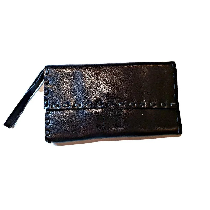 Stylish Black Cowhide Leather Scissor Wallet: Protects 5 Shears